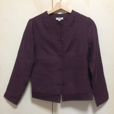 ❤夏莎shasa❤香港專櫃品牌VeeKo深紫色氣質棉麻長袖外套/基本款/1元起標
