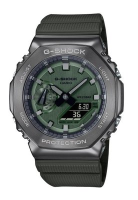 【萬錶行】CASIO G-SHOCK 簡約獨特金屬質感八角型錶殼  GM-2100B-3A