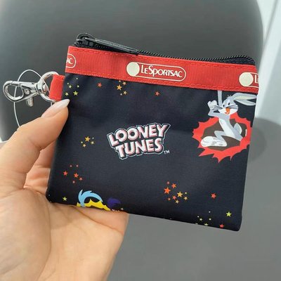 LeSportsac x Looney Tunes聯名系列 掛勾 零錢包 收納包 鑰匙包 證件夾 工作證 降落傘防水 限量