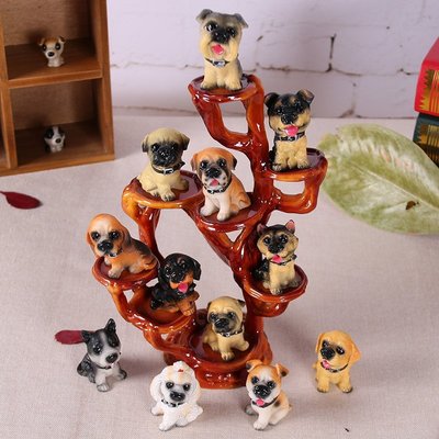 12名犬仿真小狗狗模型擺件書桌樹脂動物裝飾品創意工藝品生日禮物~特價