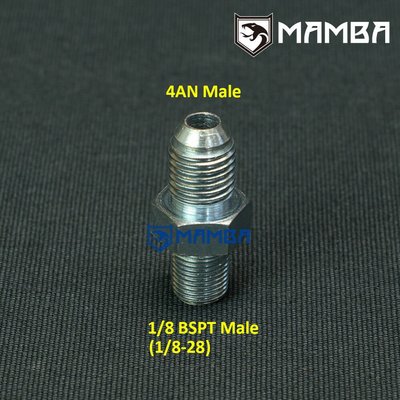 MAMBA -4 AN to 1/8 BSPT Straight Adapter Fitting