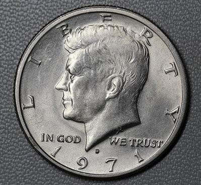 1971年美國肯尼迪總統50美分半美元硬幣老鷹30.6mm-774