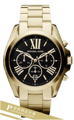 雅格時尚精品代購Michael Kors 休閒腕錶 金/黑 MK 43mm手錶 經典手錶 MK5739 美國正品