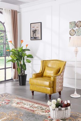【大熊傢俱】A80 玫瑰系列 沙發椅  新古典 皮沙發 休閒椅 高背椅