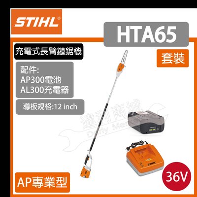 鏈鋸機 鏈鋸 電鋸 高枝鋸 電動鏈鋸 長鏈鋸 德國 STIHL 36V 鋰電 HTA65 充電式長臂【套裝】