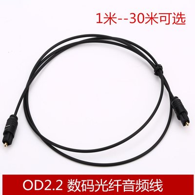 OD2.2黑色方對方 2米光纖音頻線音響線數字光纖線 A5.0308