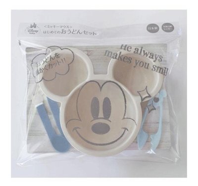 日本商品迪士尼米奇造型兒童餐盤湯匙叉子盤子碗盤兒童餐具組