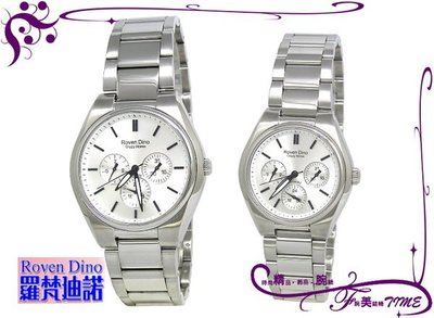 ROVEN DINO & RD9803M&RD9803L羅梵迪諾楊丞琳代言流行潮流色彩時尚對錶(銀白)＊腕美錶情_免運費