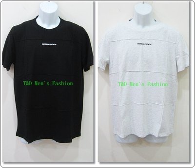 【T&D】”27099”韓版~素面車線浮格短袖圓領T恤~共有兩色