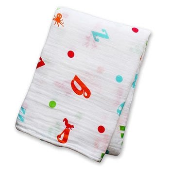 加拿大Lulujo 純棉嬰兒包巾-字母