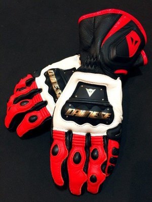 瀧澤部品 義大利 DAINESE 4-Stroke LONG Gloves 白黑紅 真皮手套 長手套 皮革 金屬護具