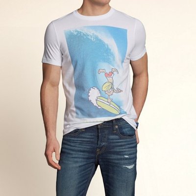 【Hollister Co. 】Victoria Beach T-Shirt 男海鷗 阿丹 衝浪短T --現貨L號