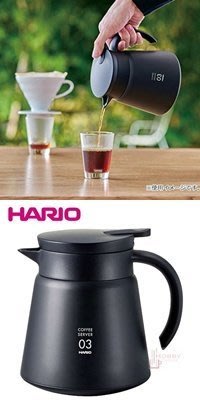 【豐原哈比店面經營】HARIO VHS-80B 03不銹鋼真空保溫壺-800ml 黑色 真空斷熱構造