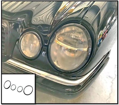 圓夢工廠 Benz W210 E200 E220 E230 E240 E280 E320 改裝 碳纖紋 車燈框 前燈框