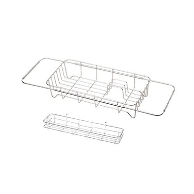 熱銷 霜山304不銹鋼瀝水架廚房水槽置物架盤碟筷可伸縮收納架