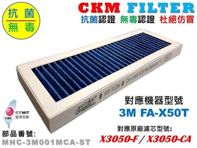 【CKM】適 3M 淨呼吸 淨巧型 FA-X50T 抗菌 抗敏 活性碳靜電濾網 濾芯 同X3050-CA X3050-F
