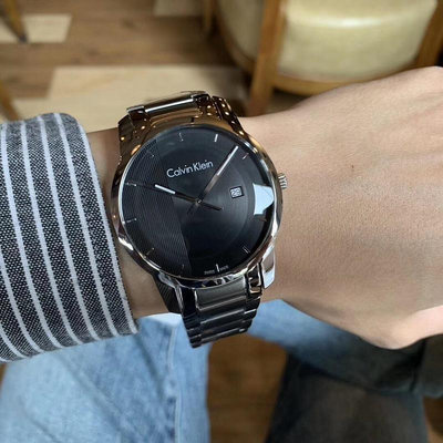 二手全新全新實拍CK手錶Calvin Klein簡單時尚基本款 圓形經典款男表 瑞士機芯腕錶 紳士風格藍寶石水晶錶鏡