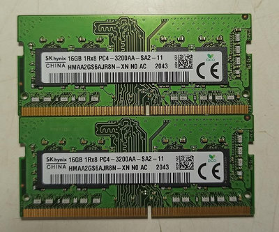 海力士 SK hynix DDR4 3200 16G 筆電記憶體【16GB，SO-DIMM】