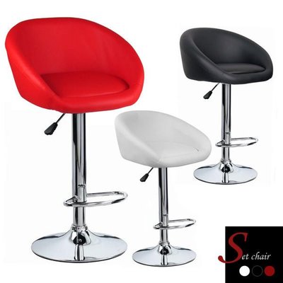 概念~LOGIS-208 外銷品牌．設計家具 2入紳士與淑女吧台椅 高腳椅 黑/白/紅 皮革 洽談椅