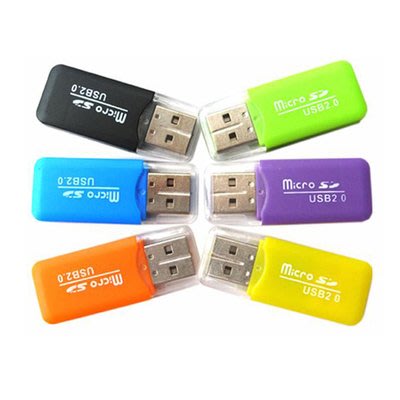 迷你彩色馬卡龍Micro/TF轉SD轉卡機Micro SD HC / T-FLASH(TF) 免轉卡USB傳輸 顏色隨機