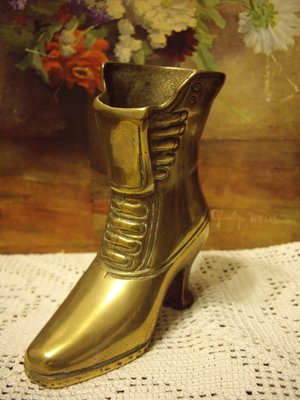 歐洲古物時尚雜貨  銅鞋靴 花器 擺飾品 古董收藏