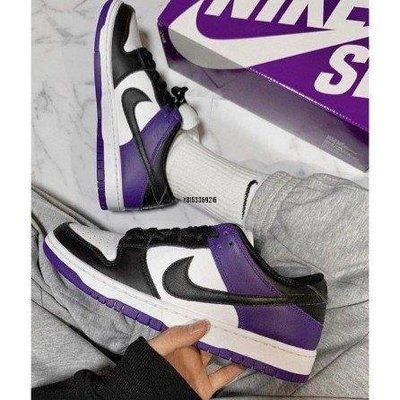 【正品】Nike SB Dunk Low Pro Court Purple 黑紫 休閒板 BQ6817-500潮鞋