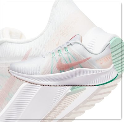 【Dr.Shoes】免運 Nike QUEST 4 慢跑鞋 訓練 路跑 輕量 女鞋 白 粉紅 DA1106-105