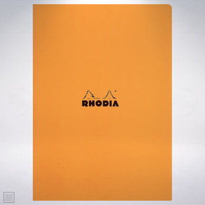 法國 RHODIA Side-Stapled Book A4 釘裝方格筆記本: 橘色/Orange