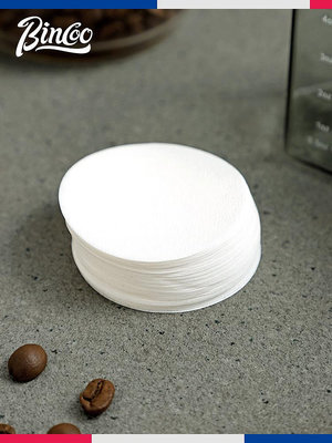 Bincoo意式咖啡機手柄圓形粉碗專用濾紙摩卡壺58mm通用100片過濾熱心小賣家