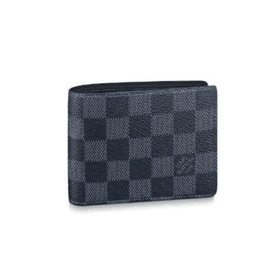 焱焱精品 Louis Vuitton LV N62239 Slender 藍黑棋盤格 對開8卡 短夾 男夾