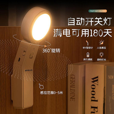 感應燈APOLLO人體感應櫥柜宿舍床頭燈護眼暖光led燈自動智能控制小夜燈