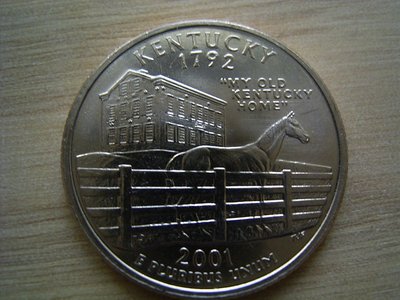 2001-D Kentucky 美國 各大 50 洲 Washington 25C 1/4 Quarter 早期 錢幣
