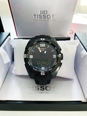 TISSOT T-Touch Expert Solar 黑色錶盤 黑色矽膠錶帶 太陽能 石英 男士手錶 T0914204705701