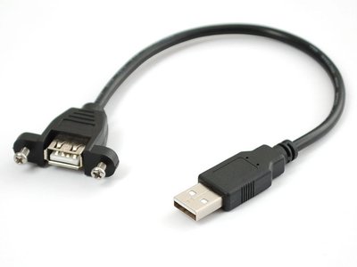 【Raspberry pi樹莓派專業店】Panel Mount USB Cable A Male-A Female