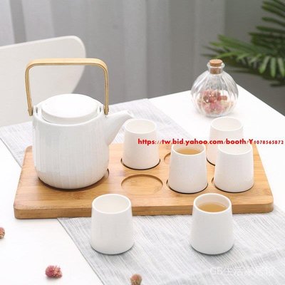 現貨 日式創意簡約家用陶瓷茶具套裝 提梁壺 泡茶組 茶壺 茶具 茶盤組 茶具組 茶具套裝-可開發票