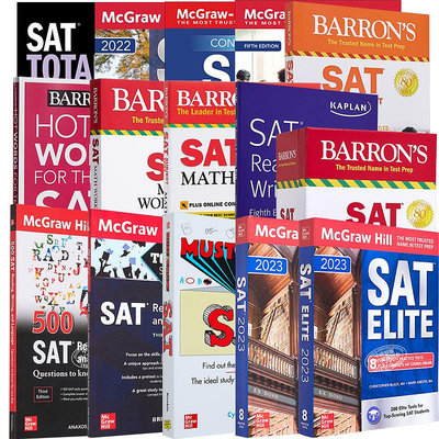 美國高考 SAT 考試指導系列 Barrons Math Workbook 巴朗新數學練習冊 第7版 英文原版 麥格勞希爾 卡普蘭Kaplan 單詞詞匯