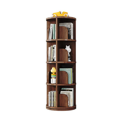 書架旋轉書架360度書柜桌面收納家用客廳全實木簡易落地置物架