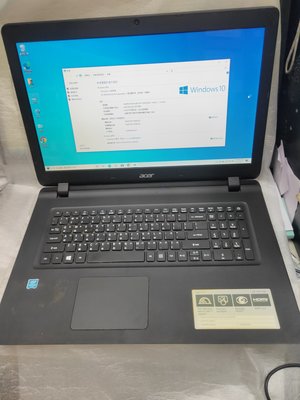 宏碁Acer Aspire ES 17 四核心 17.3吋筆記型電腦 Windows 10