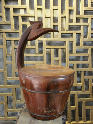 【二手】 木雕天鵝桶民俗老物件民宿茶館客棧裝飾，品相如圖604 木雕 花板 佛像【櫻子古玩】