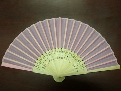 8英吋淺粉紅色絹布 空白扇子 彩繪扇子 20.5cm 手繪扇(日本扇子.小摺竹片單面絹布)/一支入(定30)~5155