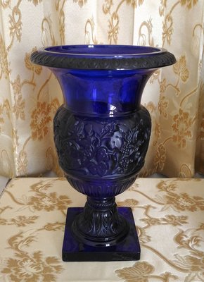 @寶瓏閣@ 法國LALIQUE萊儷,水晶花瓶~凡爾賽(鈷藍色)一對/不含佛像,~慶週年迎金虎~ 特價結緣典藏 !!!