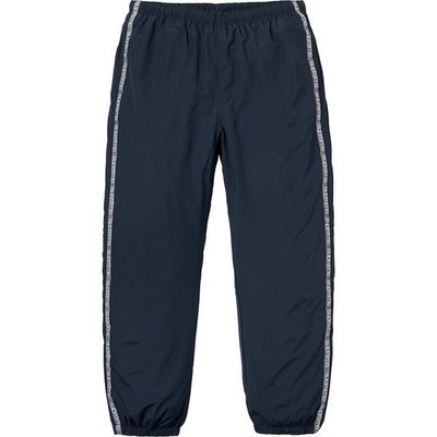 UNIQUE | 二手美品18SS SUPREME TONAL TAPING TRACK PANT 深藍運動褲