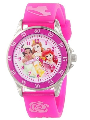預購 美國 Disney Princess 迪士尼公主熱賣款 超可愛兒童手錶 指針學習錶 橡膠錶帶 生日禮 女童