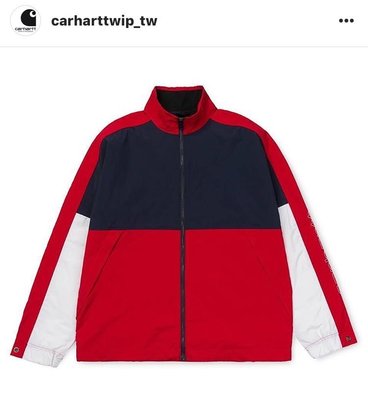 [L號] Carhartt WIP SS19 Terrace Jacket 紅 白 藍 拼接 高領 風衣外套 二手