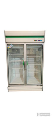 桃園國際二手貨中心---8成新~ 營業用 雙門玻璃冰箱  玻璃展示冰箱  飲料冰箱  二門冰箱  110V