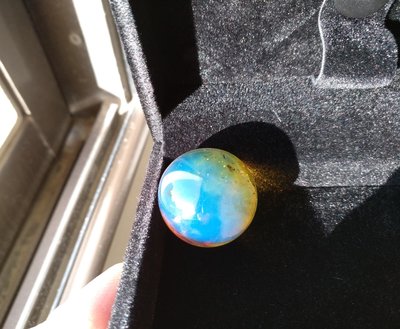 頂級多明尼加藍珀球(天空藍琥珀高淨度極品多米尼加寶石鑲嵌能量蜜蠟密臘虎魄稀有丹田太陽輪)