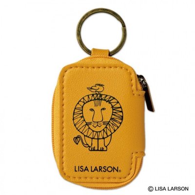 [瑞絲小舖]~日雜附錄Lisa Larson黃色獅子鑰匙包 收納包 小物包 零錢包 耳機包