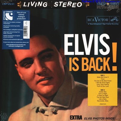 訂貨母帶音質Elvis Presley Elvis Is Back貓王黑膠唱片LP～Yahoo壹號唱片