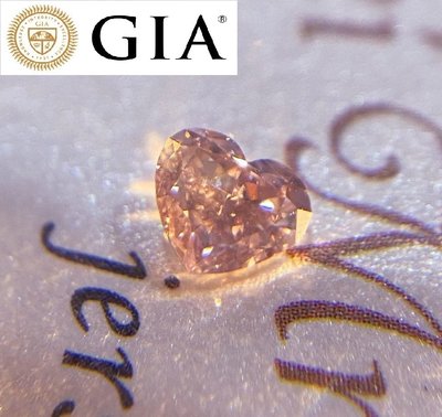 【台北周先生】天然Fancy粉色鑽石 0.37克拉 Even分布 心型切割 愛心粉鑽 乾淨 VS火光超閃耀 送GIA證書