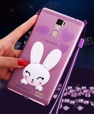 缺貨中OPPO R7S手機殼卡通小白兔支架矽膠套